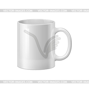 Mug, realistic coffee or tea cup ceramic tableware - vector clip art