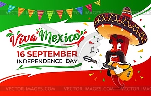 Viva Mexico, national independence day banner - vector clipart / vector image