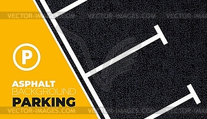 Parking zone line. Asphalt texture background - vector clipart