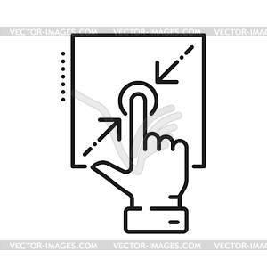 Кнопка увеличения и уменьшения размера жеста руки - стоковый векторный клипарт