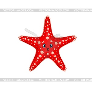 Cartoon starfish sea animal happy character - vector clip art