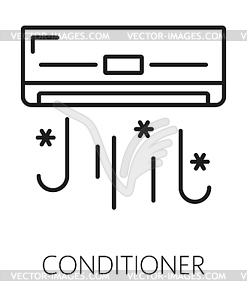 Real estate icon, conditioner service line sign - vector image