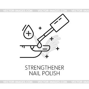 Nails strengthener polish icon, manicure service - stock vector clipart