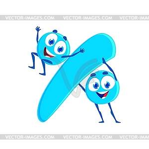 Cartoon funny division sign characters - vector image