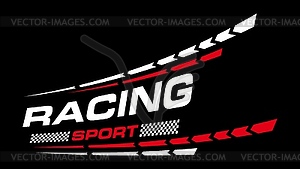 Speed lines race sticker, sport car decal stripes - vector image