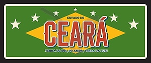 Ретро-проездной знак штата Сеара в Бразилии - векторное графическое изображение