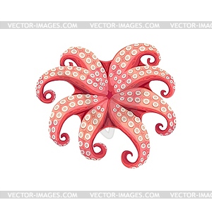 Octopus, cartoon seafood, sea food cuisine product - vector clipart