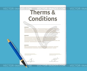 Terms and conditions policy contract document - vector clipart