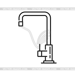 Tap kitchen and bathroom disc faucet outline icon - vector image