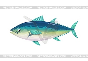 Cartoon tuna fish for seafood cuisine restaurant - vector image