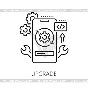 Upgrade, web app develop and optimization icon - vector clip art