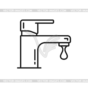 Plumbing service icon for water faucet leakage - vector image