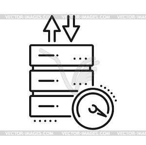 Database server, cloud storage service icon - vector image