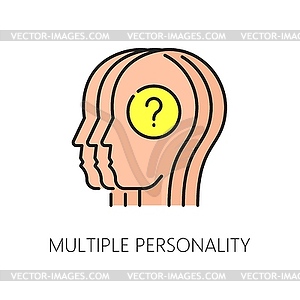 Символ психического здоровья с множественной личностью, расстройство - векторная иллюстрация