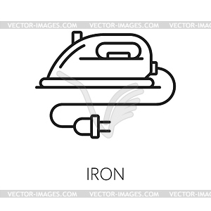 Iron flat line icon, home appliance for website - vector clipart