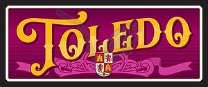 Испанская винтажная городская тарелка Toldeo - изображение в векторе