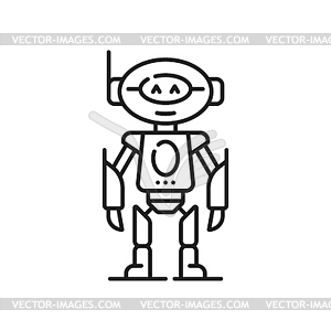 Robot outline icon of metallic humanoid figure - vector EPS clipart