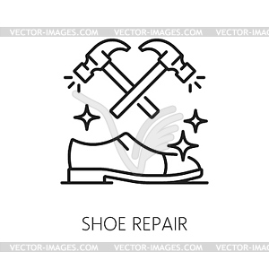 Shoe repair equipment thin line icon hotel service - vector image