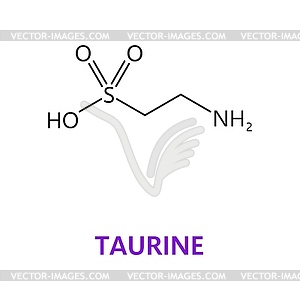 Neurotransmitter Taurine chemical formula molecule - vector image