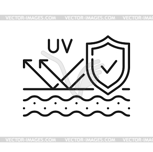 UV sun ultraviolet protection icon, SPF sunscreen - vector image