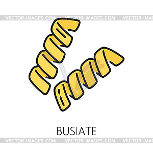 Фирменный знак линейки органических макаронных изделий Busiate, типичной сицилийской - векторизованное изображение клипарта