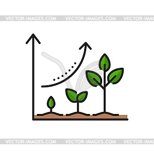 Agriculture sprout, agronomy or horticulture icon - vector clipart