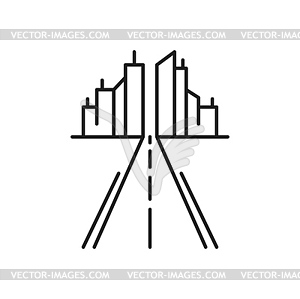 Значок линии дороги, шоссе-стрит и городской пейзаж - векторизованное изображение клипарта
