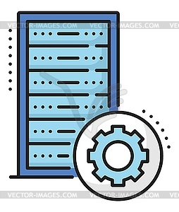 Color database, network server, cloud storage icon - vector clipart