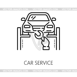 Dealership car service, car company line icon - vector clipart