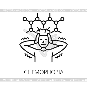Химиофобия человека, символ психического здоровья - клипарт в формате EPS
