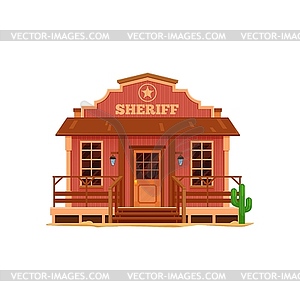 Western Wild West town sheriff office building - vector image