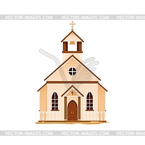 Western Wild West town church or chapel building - vector clip art
