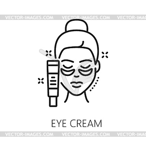Face care cosmetology, skincare eye cream icon - vector clipart / vector image