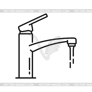 Tap kitchen and bathroom ball faucet outline icon - vector image