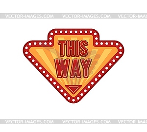 Retro tent circus sign and vintage pointing arrow - vector image