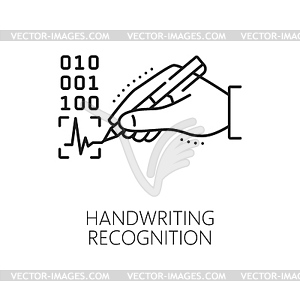 Значок линии биометрической идентификации рукописного ввода - графика в векторном формате