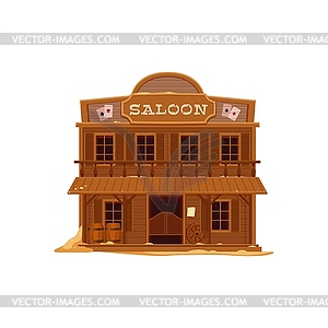 Wild West Western town saloon cartoon building - vector clip art