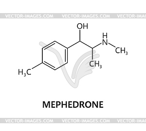 Структура формулы молекулы лекарственного средства Мефедрон - изображение в векторе