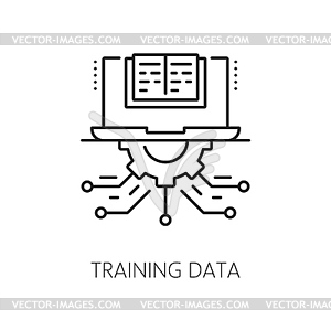 Значок схемы обучающих данных машинного обучения - клипарт в формате EPS