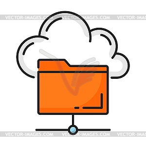 Data cloud storage or database network server icon - vector image