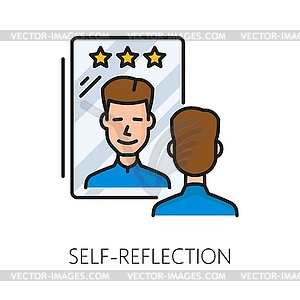 Self reflection psychological disorder linear icon - vector clip art