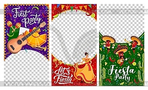 Mexican fiesta social media template banners - vector image