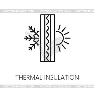 Значок или символ тонкой линии теплоизоляции стены - клипарт в векторе / векторное изображение