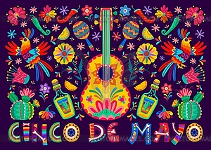 Mexican Cinco de mayo holiday banner, background - vector clip art