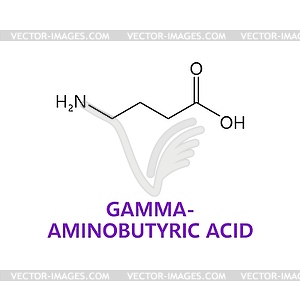Формула гамма-аминомасляной кислоты для нейромедиатора - векторизованное изображение