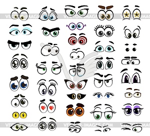 Мультяшные комические глаза для эмодзи на лице или смайликов - клипарт в векторе / векторное изображение