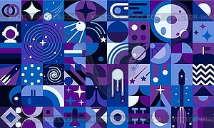 Galaxy space geometric abstract poster in pattern - vector clipart