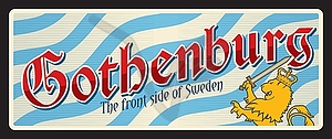 Gothenburg city travel sticker - vector clipart