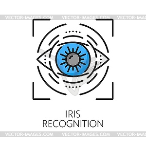 Biometric identification, iris recognition icon - royalty-free vector clipart