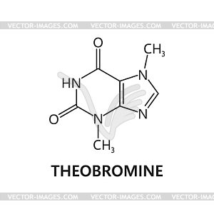 Теобромин, химическая формула молекулы шоколада - клипарт в векторе / векторное изображение